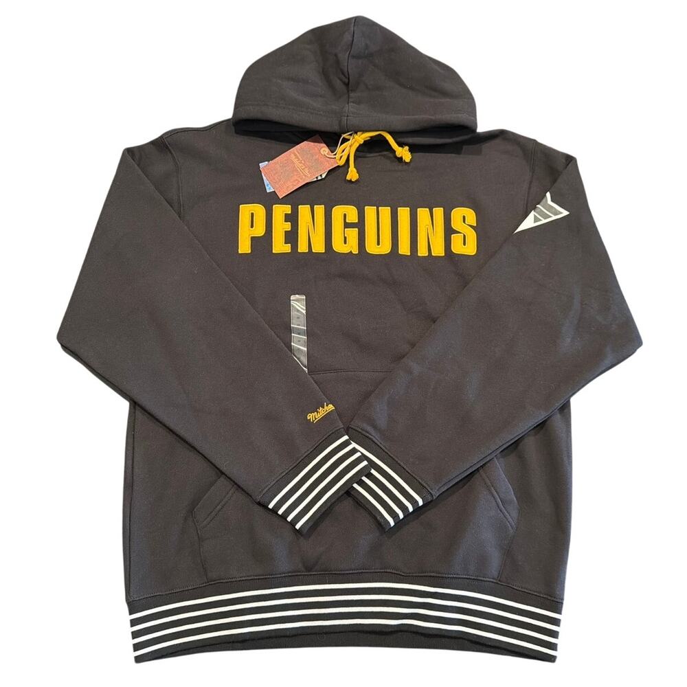 NWT Mitchell & Ness Pittsburgh Penguins Playmaker Hoodie, Black, Mens Medium